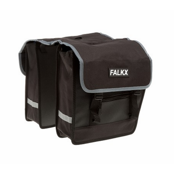 Falkx Tas dubbel zwart schuin
