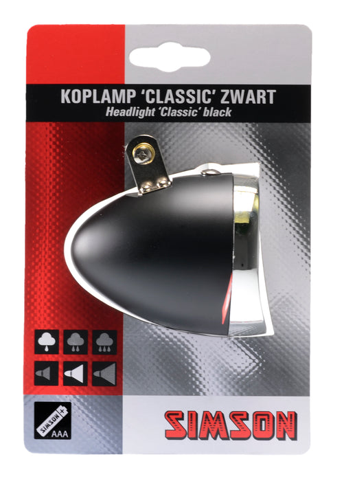 Simson koplamp Classic zwart